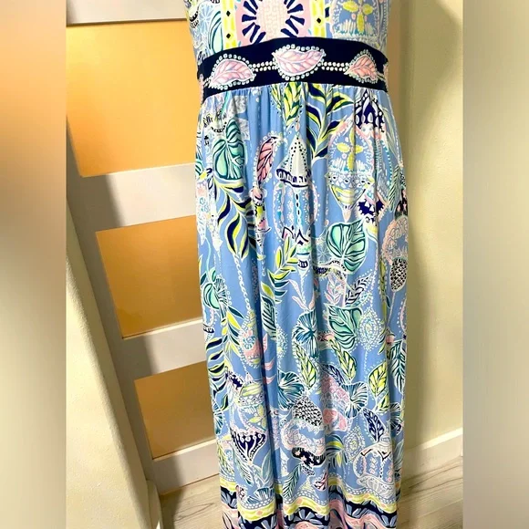 LILLY PULITZER MCKINLEY MAXI DRESS BLUE PERI LAPIS LANTERNS NWT - Picture 6 of 12